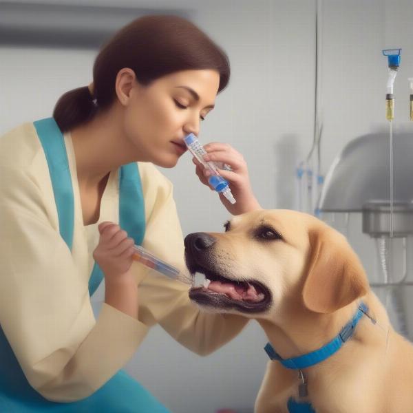 Giving a Dog Liquid Medicine