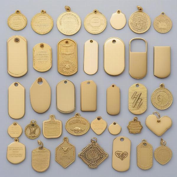 Gold Dog Tags in Different Styles