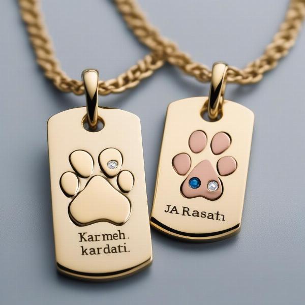 Different designs and material options for gold dog tag pendants