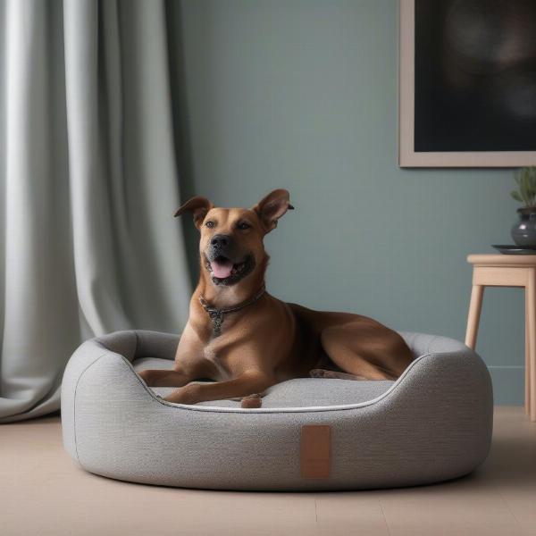 A Happy Dog on a Danish Design Dog Bed