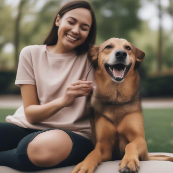 Happy Dog with Sitter in Brisbane