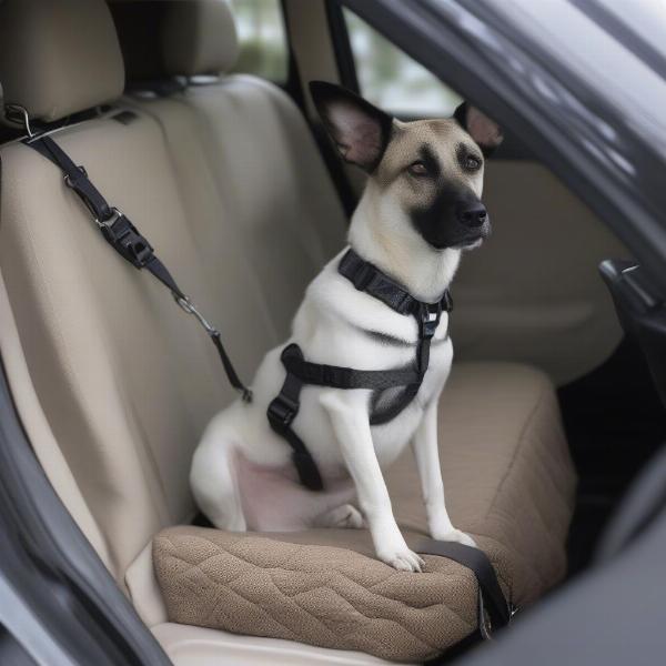 Hard Bottom Dog Seat Cover with Safety Harness