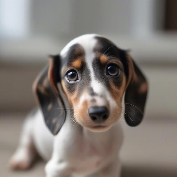 Healthy Piebald Weiner Dog Puppy