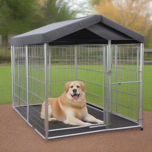 Heavy-Duty Canopy Dog Kennel for Outdoor Use