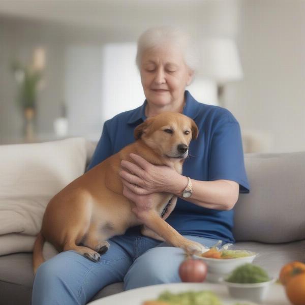 Owner Caring for a Hepatic Dog