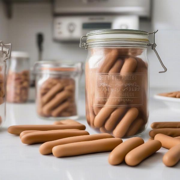 Homemade Dog Treats Stored in Sterilized Jars