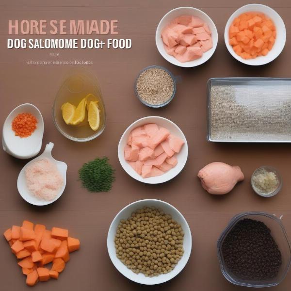 Preparing Homemade Salmon and Sweet Potato Dog Food