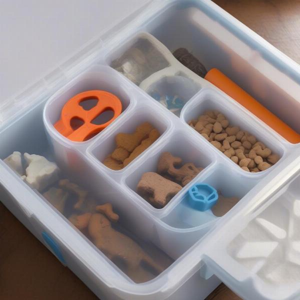 Plastic Dog Storage Box with Compartments