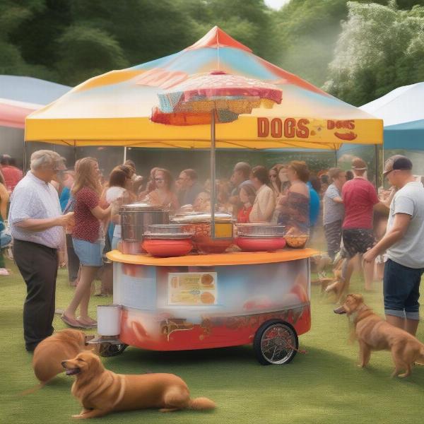 Hot dog steamer at a dog party