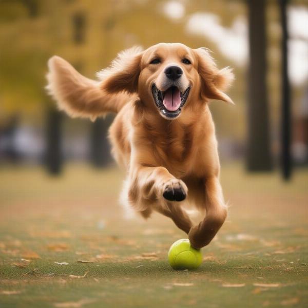 Hound Dog Playing Fetch