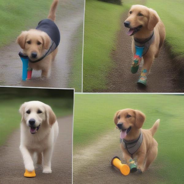 Training a dog to wear wellies