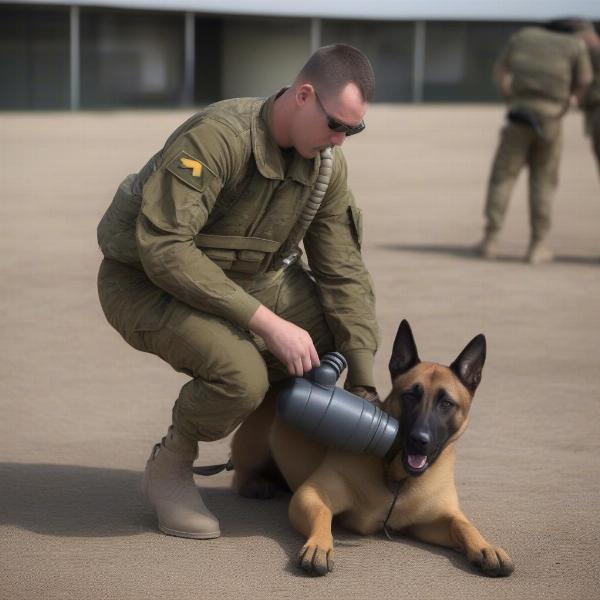 Military Dog Gas Mask Training