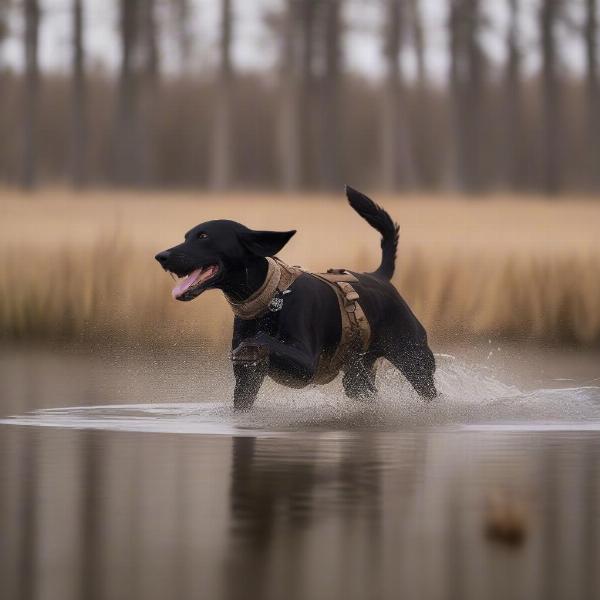 Hunting Dog Retrieving Bird