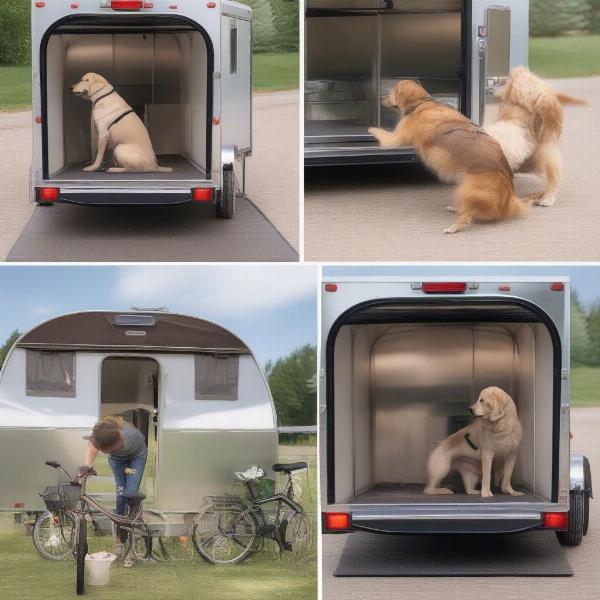 Training a dog to enter and stay calmly in a bike trailer