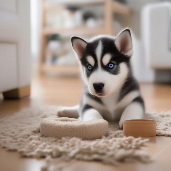 Husky Puppy Coming Home