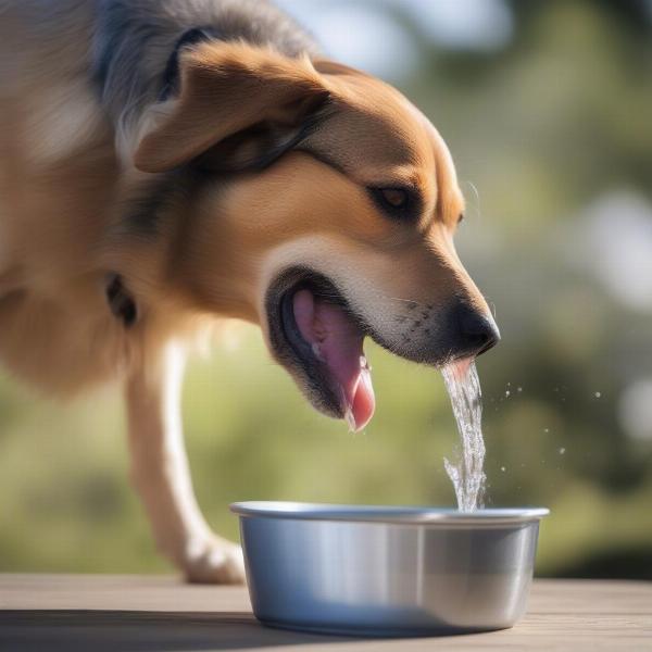 Hydrated Dog Drinking Water