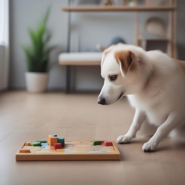 Introducing Dog to a Puzzle Game