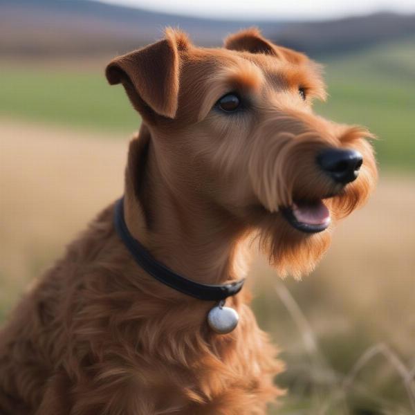 Irish Terrier Wearing a Winter Coat