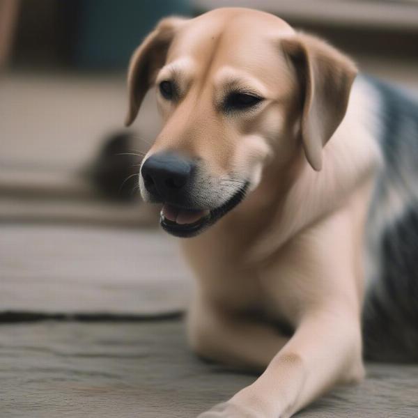 Dog scratching its ear due to itchiness