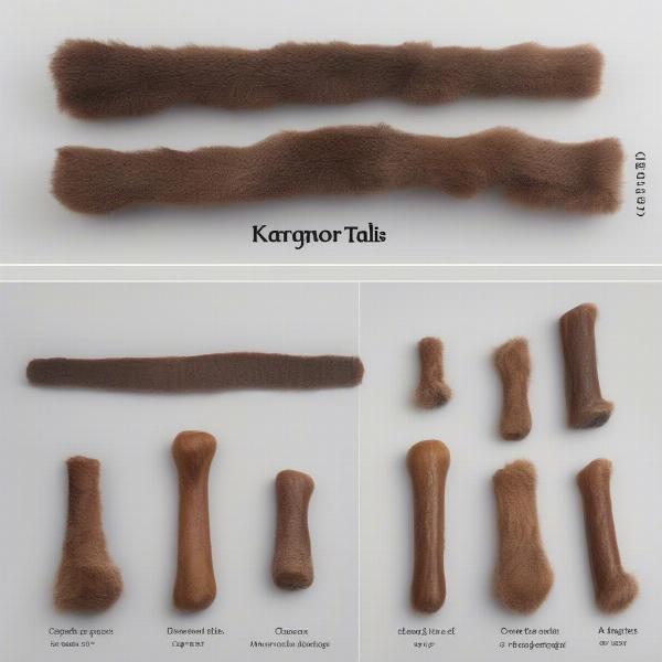 Different sizes of kangaroo tails for dogs