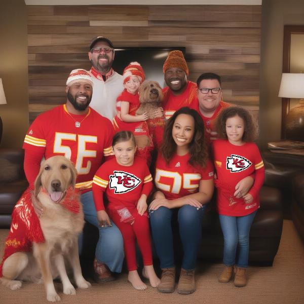 KC Chiefs Dog Shirt Family Photo