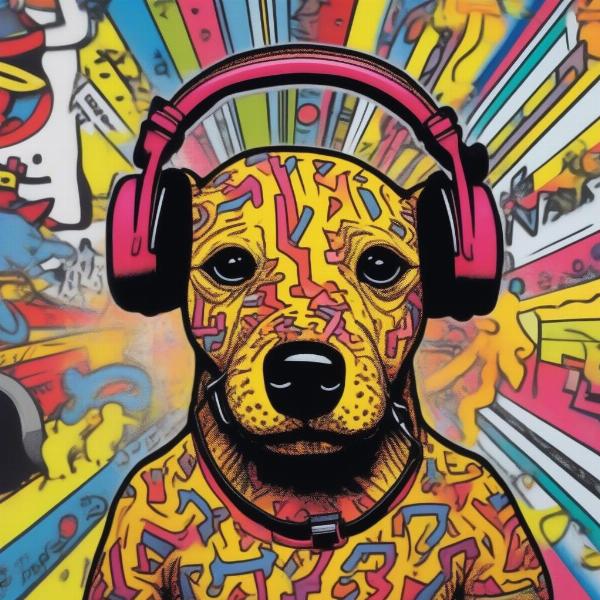 Keith Haring's DJ Dog artwork