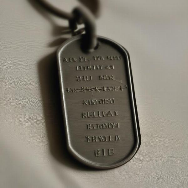 Korean War Dog Tag Information Closeup