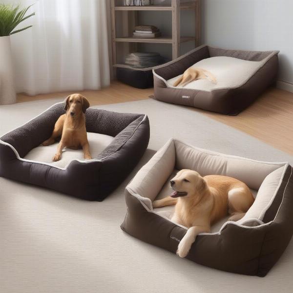 L-shaped dog beds in various sizes