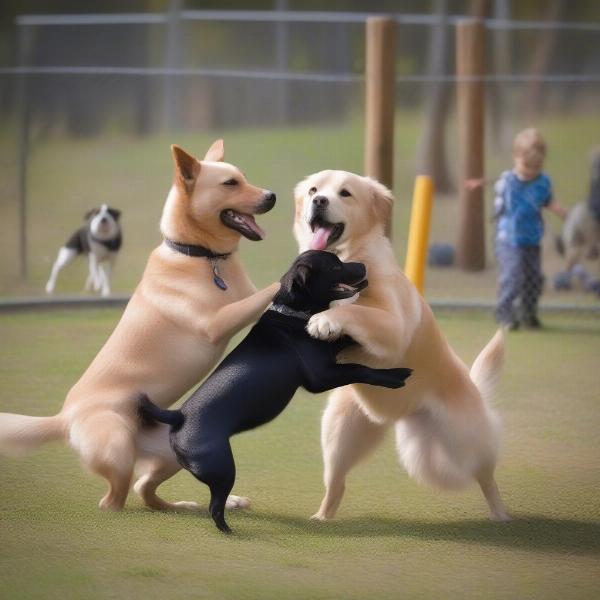 Lake Benson Dog Park Dogs Playing