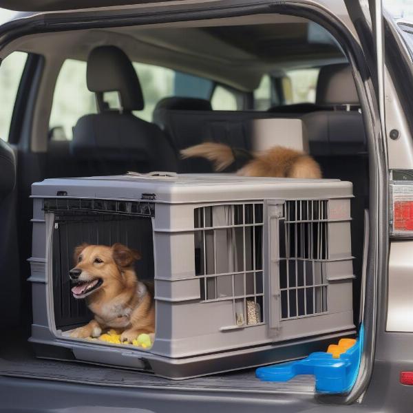 Helping your dog get used to their rear seat dog crate