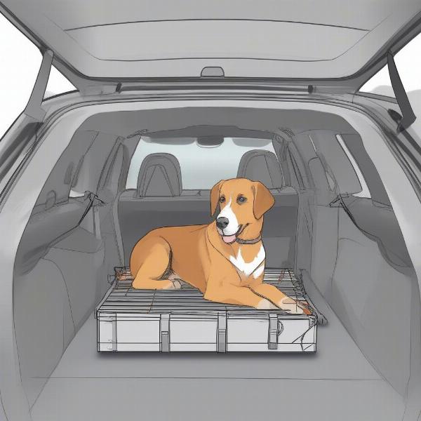 Installing a dog crate in the back seat