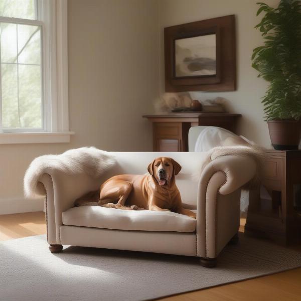 Ideal placement of a large dog sofa