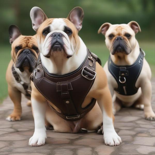 Different Types of Leather Harnesses for Bulldogs