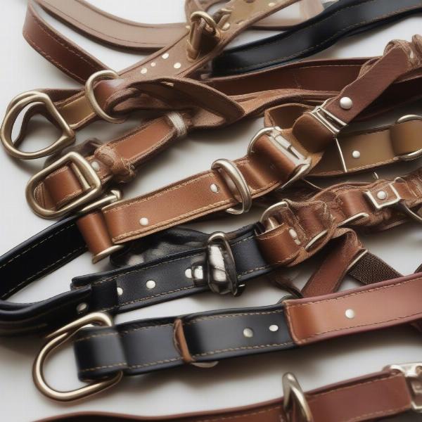 Leather harnesses for small dog breeds