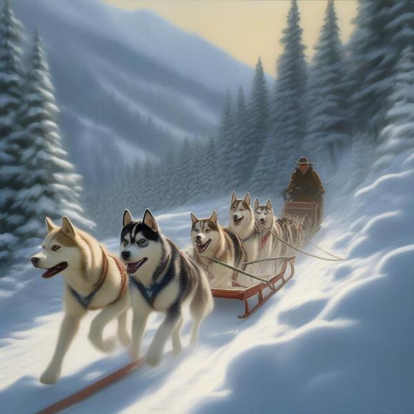 Leavenworth Dog Sled Team in Action