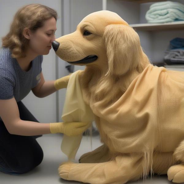 Life-Size Stuffed Dog Care