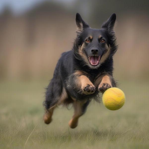 Lupo Italiano Dog Playing with a Ball