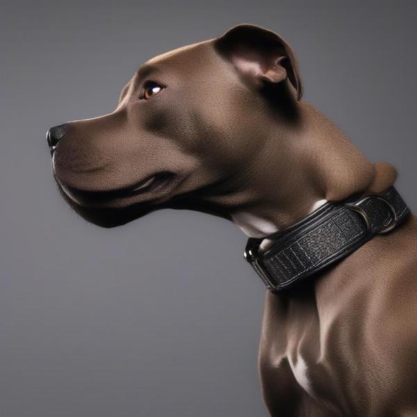 Martingale collar on a Staffy