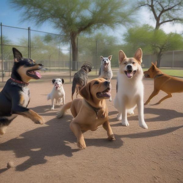 Dogs Playing at McAllen Dog Park