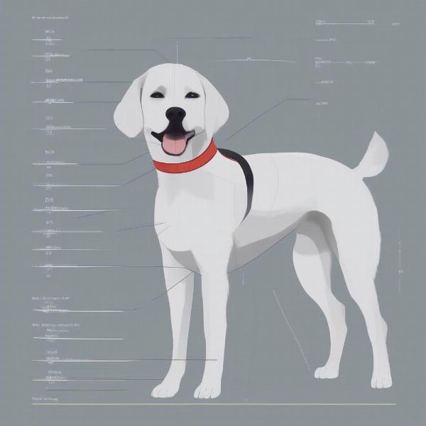 A person measuring a dog for a coat, focusing on length and girth.