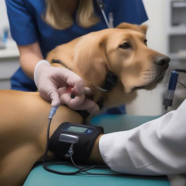 Measuring Dog Blood Pressure at the Vet