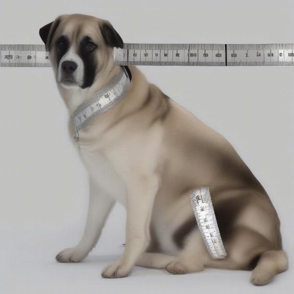 Measuring a Dog for a Barbie Harness