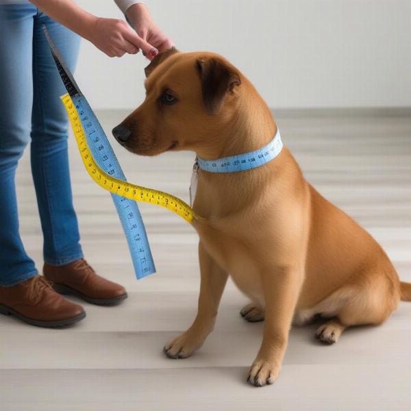 Measuring a dog for a harness