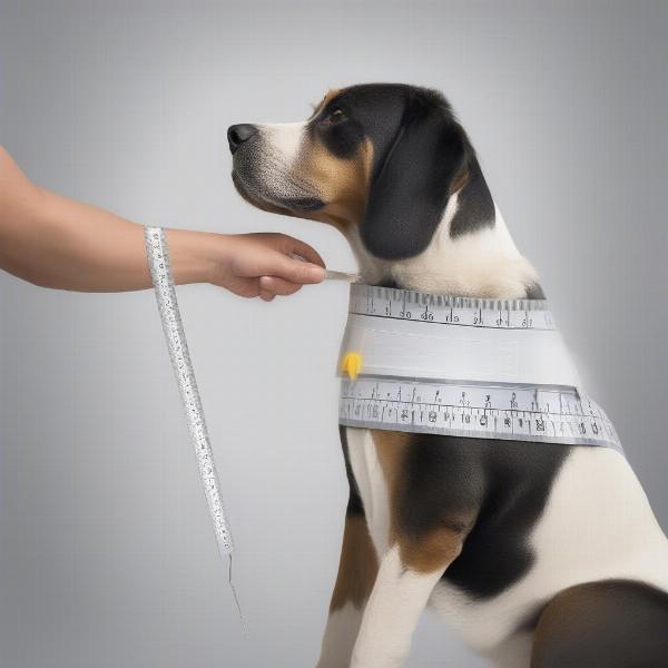 Measuring a dog for a Philadelphia Eagles jersey