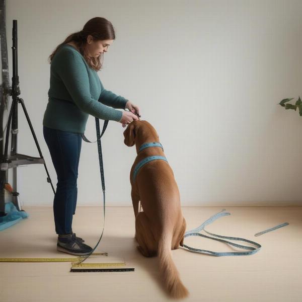 Measuring dog for raincoat