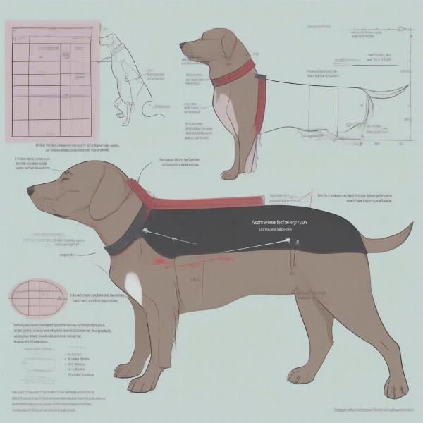 Measuring a dog for a shirt