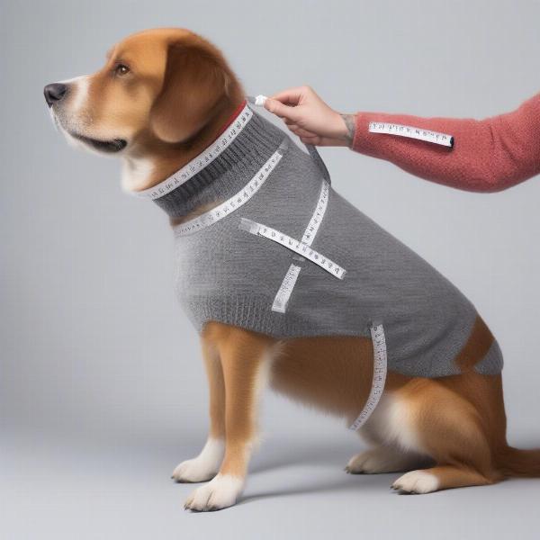 Measuring a Dog for a Sweater