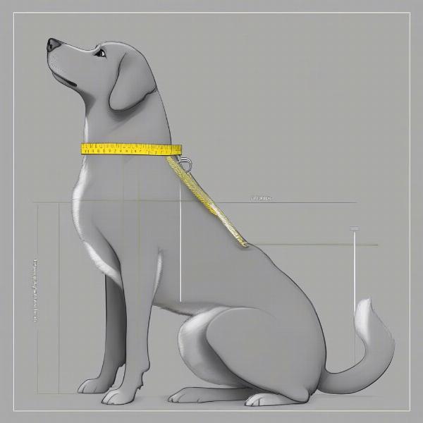 Measuring a dog's neck for a bandana size