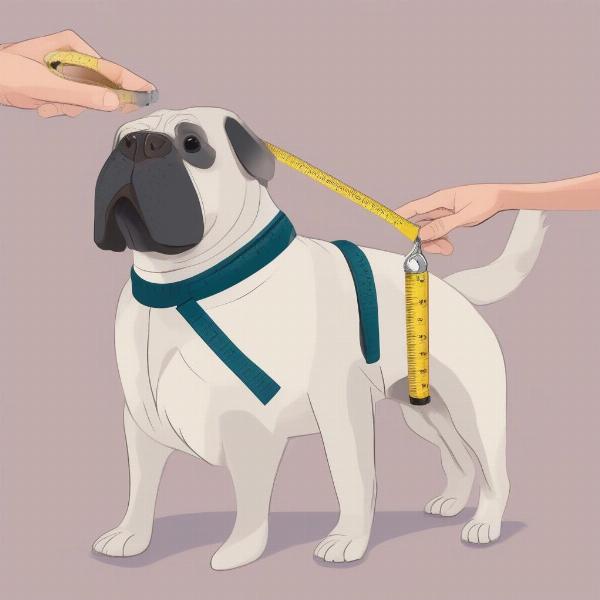 Measuring a Dog's Neck for a Collar