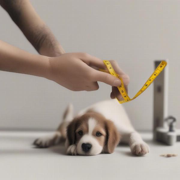 Measuring Dog Paw for Boots